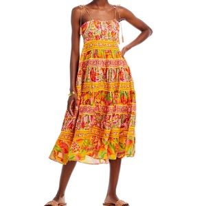 Farm Rio Mixed Fruits Cotton Midi Dress